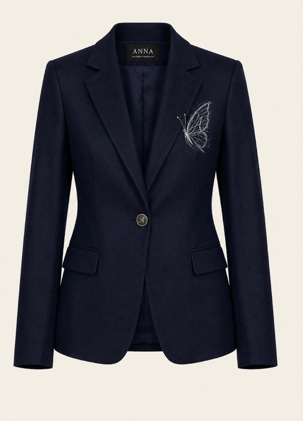 Blazer Sartoriale in Cashmere "Papillonliberty" – Blu Navy