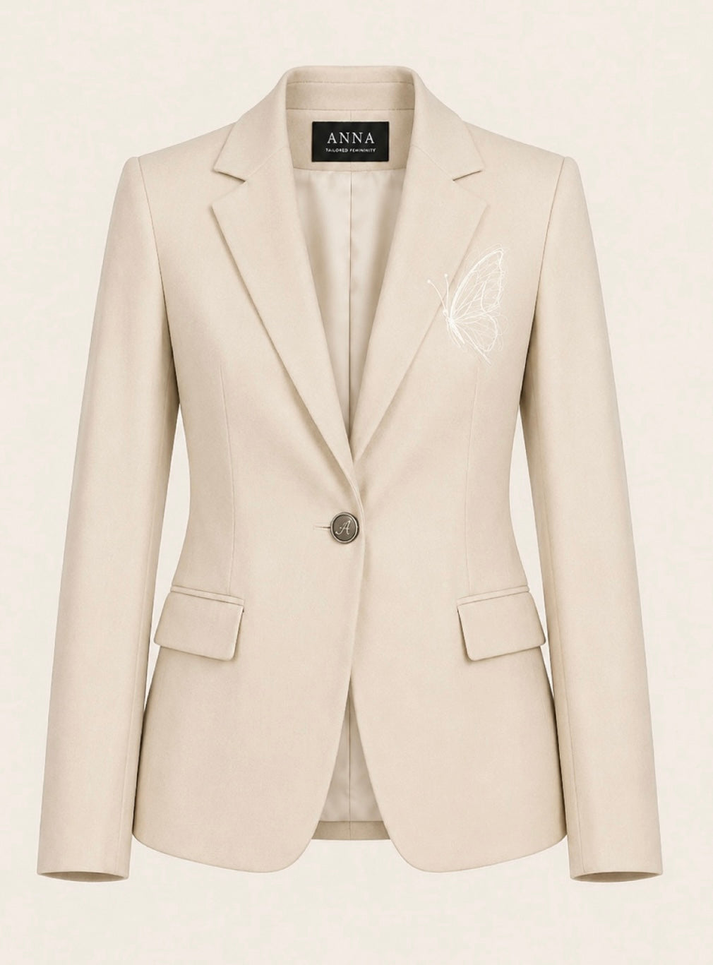 Blazer Sartoriale in Cashmere "Papillonliberty" – Beige Neutro